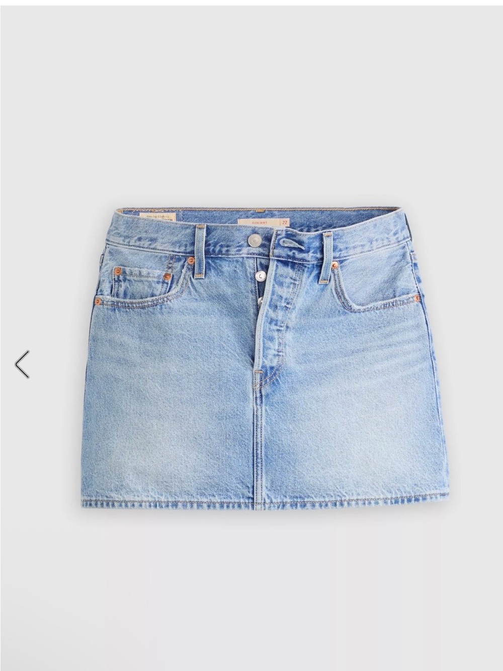 Levi's Light Blue Denim Mini Skirt with Front Pockets